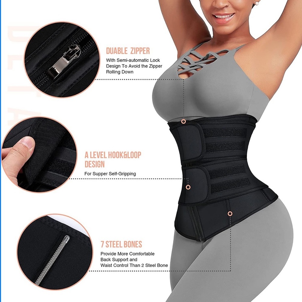 Waist Trainer for Women  2 Straps 7 Bones Workout Sauna Trimmer Exercise Corset